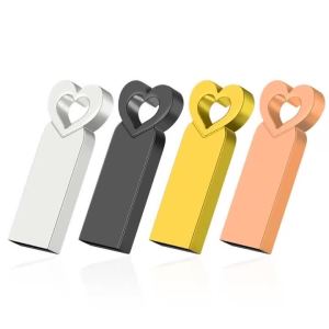 jaster | Mini Metal USB Flash Drive 128GB Memory Stick 64GB Photography Studio Pen Drive 32GB Creative Gift Gifts Key Chain Love Heart