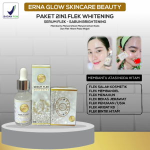 Paket 2in1 Anti Flek Dan Jerawat / Serum Penghilangg Flek Membandel Dan Sabun Brightening Sabun Pemutihh Wajah Badan Atasi Jerawat Bpom