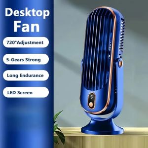 Desktop Electric fan  Portable Home Air Conditioning Fan 5-Speed 720° Swivel Outdoor Camping Air Cooler Table Fans