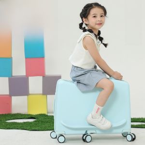 Childrens Luggage 22 Inch Girls Can Sit And Ride Travel Pullman Boy Silent Password Box Hardshell Polyester Inner Moisture Wicking