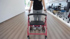 ANJOU Foldable Wheelchair Foot Rest For Adult Portable Medical Rollator Walker With Toilet For Senior