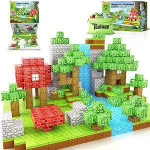 Forest Magnetic Building Blocks suitable for children aged 3-8 cube stacking game.