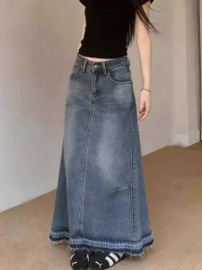 MANMI | Jean Style High Waist Shaping Half Skirt