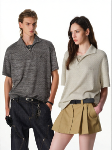FORNINES | Couple Vintage Polo Knit Top Short Sleeves