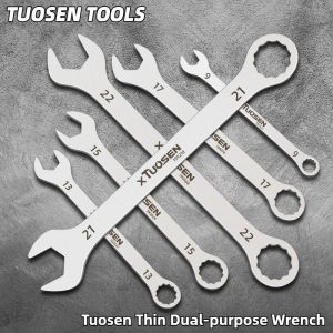 Ultra-thin Wrench Large Open-end Wrench Plum Dual-purpose Wrench Wholesale 6-27MM Cross-border Thin Section Dual-purpose