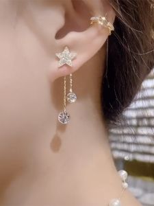 Trendy Luxury Star Tassel Earrings for Women 925 Silver Needle Personality Popular Internet Red Drop Earrings Fashion Jewelry