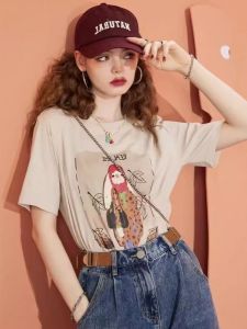 Versatile Fairy Print Short Sleeve T-Shirt: Women's Summer Casual Wear