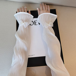 XUANXUAN | Summer New Pearl Butterfly Knot Sunshade Sleeve Covers Women Loose Driving Arm Protector Covers Sweet Cute Polyester Fiber