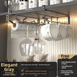 Non-drilling Suspended Glass Rack Wine Cup Shelf