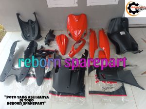 paketan cover ful body halus kasar Yamaha Mio sporty merah cabe - body kasar halus Mio sporty merah cabe full set