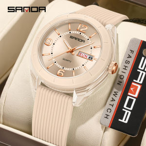 SANDA Quartz Watch for Women Waterproof Auto Date Week Elegant Luxury Ladies Wristwatch Waterproof Analog Womens Watches