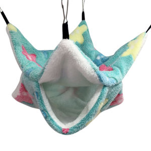 1/2 pcs Hamster Hideout Cage Print Fleece Guinea Pig Sugar Glider Sleeping Bed Rodent Hammock Rat Little House Animals Supplies