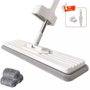 ใหม่ล่าสุด Flat Mop 360 ° หมุนSelf-Contained Slideชั้นMopไมโครไฟเบอร์ขี้เกียจไม่มีมือลอยMopเครื่องมือทําความสะอาดในครัวเรือน