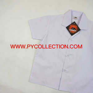 BC019 COTTON / BC019K IRONLESS - GIRL WHITE SHIRT KEMEJA PUTIH PEREMPUAN COTTON 女生小学白衣 - BAJU SEKOLAH JENAMA BLACK CAT