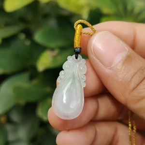 Newly Listed SG Local Seller ~ Crafted with shape of Drop pendant on Translucent Natural Type A Jadeite Jade certificate weighs 1.34 grams measurement 24.6 * 11.5 * 3.6 mm (pendant364)
