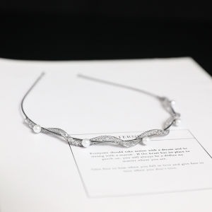 Elegant Pearl Woven Crystal Hairband Womens Fashion Accessory Super Fairy Personalized High-End Feeling Headwear Hair Clip