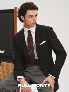 Black Business Casual Wool Suit Jacket