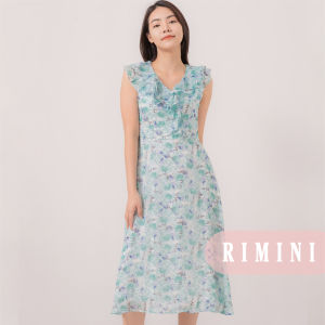 RIMINI - Dress Wanita Gaun Holiday Tanpa Lengan Vneck xs-xl - Clea Dress - 85518