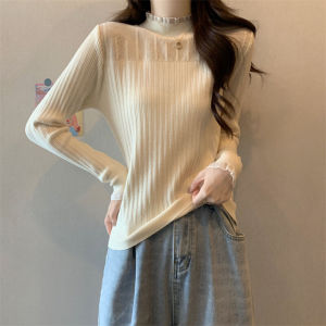 เสื้อชั้นในถักคอสูงครึ่งตัวสำหรับผู้หญิงไซส์ใหญ่ ฤดูใบไม้ผลิและฤดูใบไม้ร่วง เสื้อชั้นในถักลายวัลเลอร์แบบหลวมๆ ปกปิดหน้าท้อง เสื้อชั้นในแบบสวมหัว