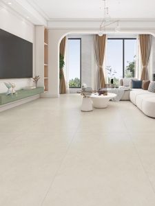 Velvet Finish Anti-Slip Tiles 600X1200mm Modern Minimalist Style Living Room Floor Tiles Super White Embryo Creamy Tone Tiles