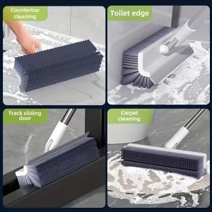 Floor Scrub Brush 5 In 1 Long Handle Adjustable Wiper Broom Tools Wall Corner Floor Scrape Brush Kitchen Bathroom Cleaning Brush