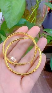 18k Saudi Gold Earrings Pawnable Legit Gold Transshipment Bead Leaf Earrings for Women