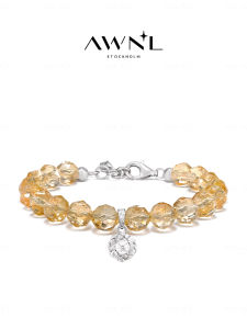 Berry Citrine Womens Charm Bracelet