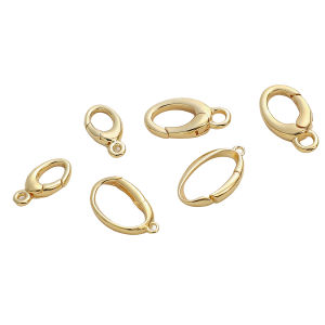 1ชิ้นหัวเข็มขัดสปริงรูปไข่14K ตะขอทองแดงชุบทองขั้วต่อปลายตะขอเครื่องประดับสร้อยข้อมือสร้อยคออัญมณี DIY