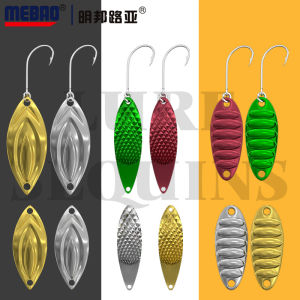 MEBAO Series,Luya Fishing Metal Spoon Lure Kit Set Gold Silver Baits Sequins Spinner Lures,Iron Plate Sequins Fake Bait,Sebarau / Kelah / Pakwan Metal Fishing Lures Set Bass Spoon Crank Bait Saltwater Hooks