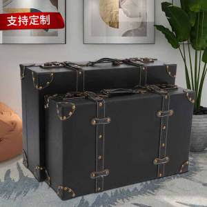 ย้อนยุค หนัง กระเป๋าเดินทางวินเทจมือถือกระเป๋าเดินทางสไตล์โบราณอุปกรณ์ประกอบฉากการถ่ายภาพคิดถึงขนาดเล็ก หนัง ลูกชายมือถือ