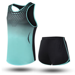 Professional Track And Field Training Suit Set Mens Short Run Vest Womens Marathon Race Clothes Quick Dry Running Outfit