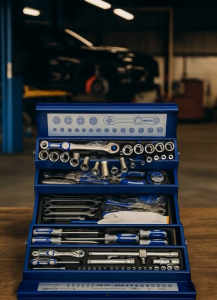 GOODKING ชุดกล่องเครื่องมือ 85 ชิ้น ชุดเครื่องมือมัลติฟังก์ชั่น ชุดบล็อกประแจ ชุดเครื่องมือช่าง Dr 1/2" & 1/4" สินค้าพร้อมส่ง