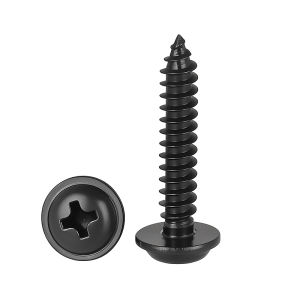 Black 304 Stainless Steel Round Head Self-Tapping Screws
