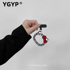 YGYP KT Cat Phone Charm New Cute Cartoon Design Detachable Outdoor Travel Bag Strap Keychain Removable Anti-Lost Hand Rope Clip