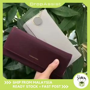 DROPASSIST 1258 Women Wallets Long Tri-fold Wallet PU Leather Female Clutch Card Holder Dompet Wanita