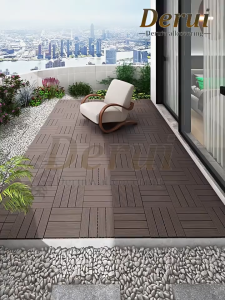 Lantai Decking Outdoor Ukuran 30cm*30 Cm* 30mm / Lantai Kayu Jati Motif/ Taman Outdoor Anti Lumut