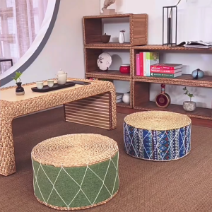 เบาะรองนั่งสานด้วยหญ้า สไตล์ญี่ปุ่น สำหรับบ้าน หน้าต่าง พื้นห้อง มีหลายสีให้เลือก