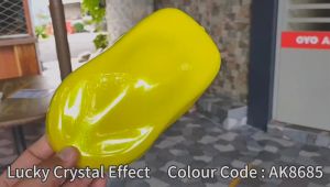 2K Paint  AIKKA AK8685 Mimosa Yellow Lucky Crystal Series Automotive Car Motor Paint Aerosol Spray Cat Kereta DIY 车漆