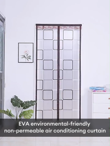 TOAO PVC Magnetic Curtain for Door Transparent Aircon Curtain with Magnet Anti-mosquito Door Curtain Household No Drill