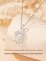 Mother's Day Gift 999 Pure Silver Peace Lock Necklace New Chinese Style Longevity Lock Women's Pendant Jewelry Silver Chain. 
