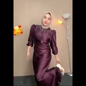 NEW Dress Vina Satin Silk Premium Dress Bridesmaid Kondangan Viral Termurah Gamis Pesta Slim Fit Dress Lebaran Kekinian