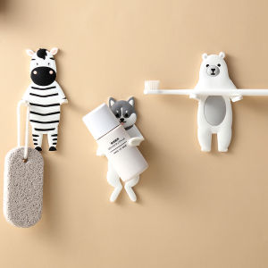 Strong Adhesive Fridge Hook Cute Cartoon No Drilling Required Wall Key Holder Creative Kitchen Bathroom Animal Sticker Hook