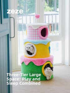 Cat Climbing Tree with Bed Scratching Post and Jumping Platform zeze