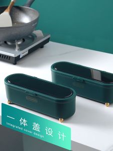 【Woody】Kitchen Chopsticks Fork Spoon Storage Box Organizer Drainer Holder With Lid Cover/Bekas Simpanan Sudu garfu/筷子收纳盒