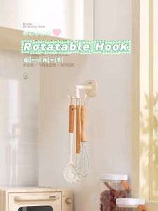 Ecoco Kitchen Rotating 6 Claw Hook Top Hook Multipurpose Space-Saving Storage Rack 360°Rotatable