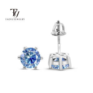 1carat *2 Moisanne Earrings D Color With Certificate 925 Sterling Silver Elegant Womens Earrings Jewelry Valentines Day Gift