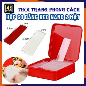 Hộp 60 Miếng Băng Dính 2 Mặt Siêu Dính Trong Suốt - Băng Keo Nano Chữ Nhật Dán Tường Dính Mọi Bề Mặt - Miếng Dán 2 Mặt hất liệu Acrylic Dán Mọi Vật Dụng Băng Keo Nano Trong Suốt
