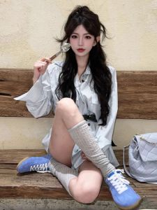 Stripes Shirt Dress Womens Clothing 2024 Autumn New Waist Belt Waist-Slimming Dress Elegant Adult Lady like Woman Lightly Mature Short Skirt