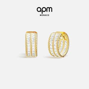 Earrings Golden Double Twisted Layered Hoop