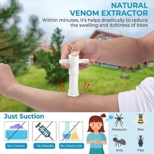 Natural Venom Extractor Suction Tool Chemical Free Portable Pump for Bug Bites Bee Stings Outdoor Emergency First Aid Camping Su